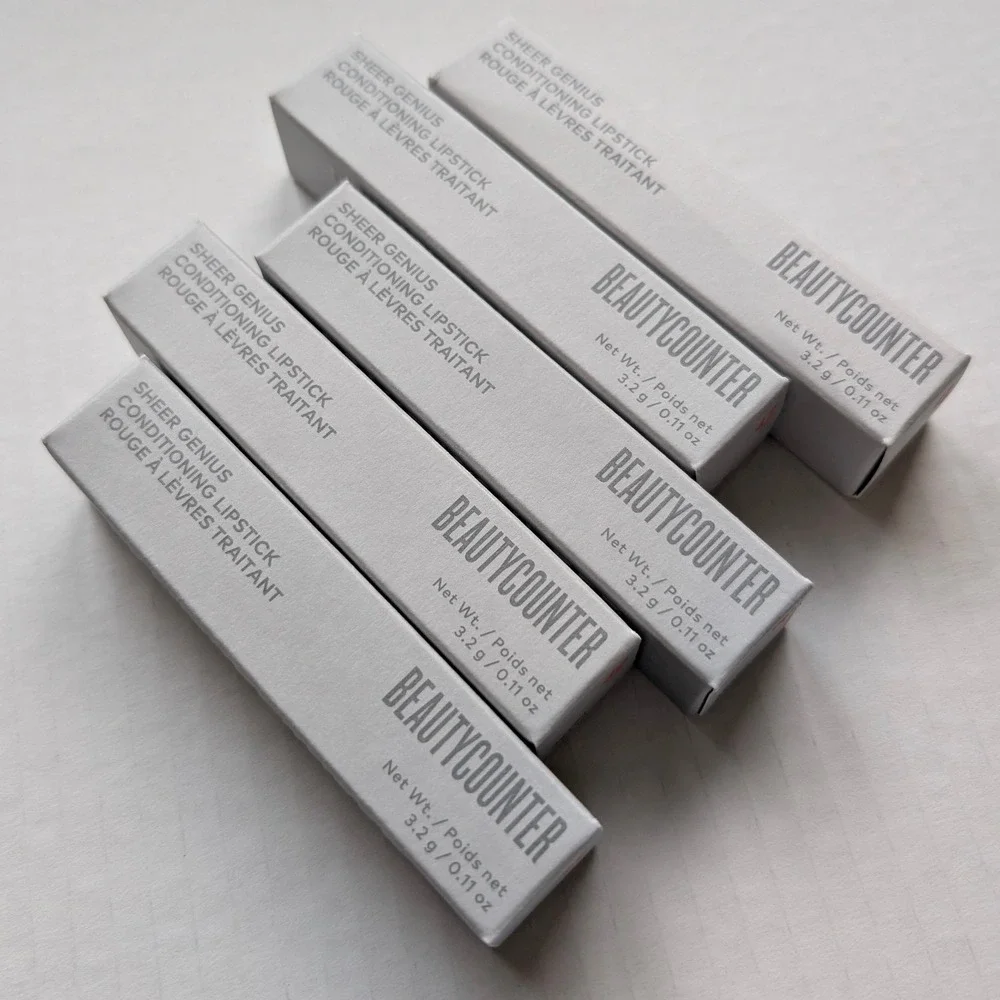 Beautycounter Sheer Genius Conditioning Lipstick Petal 3.2g Lot of 5 NIB